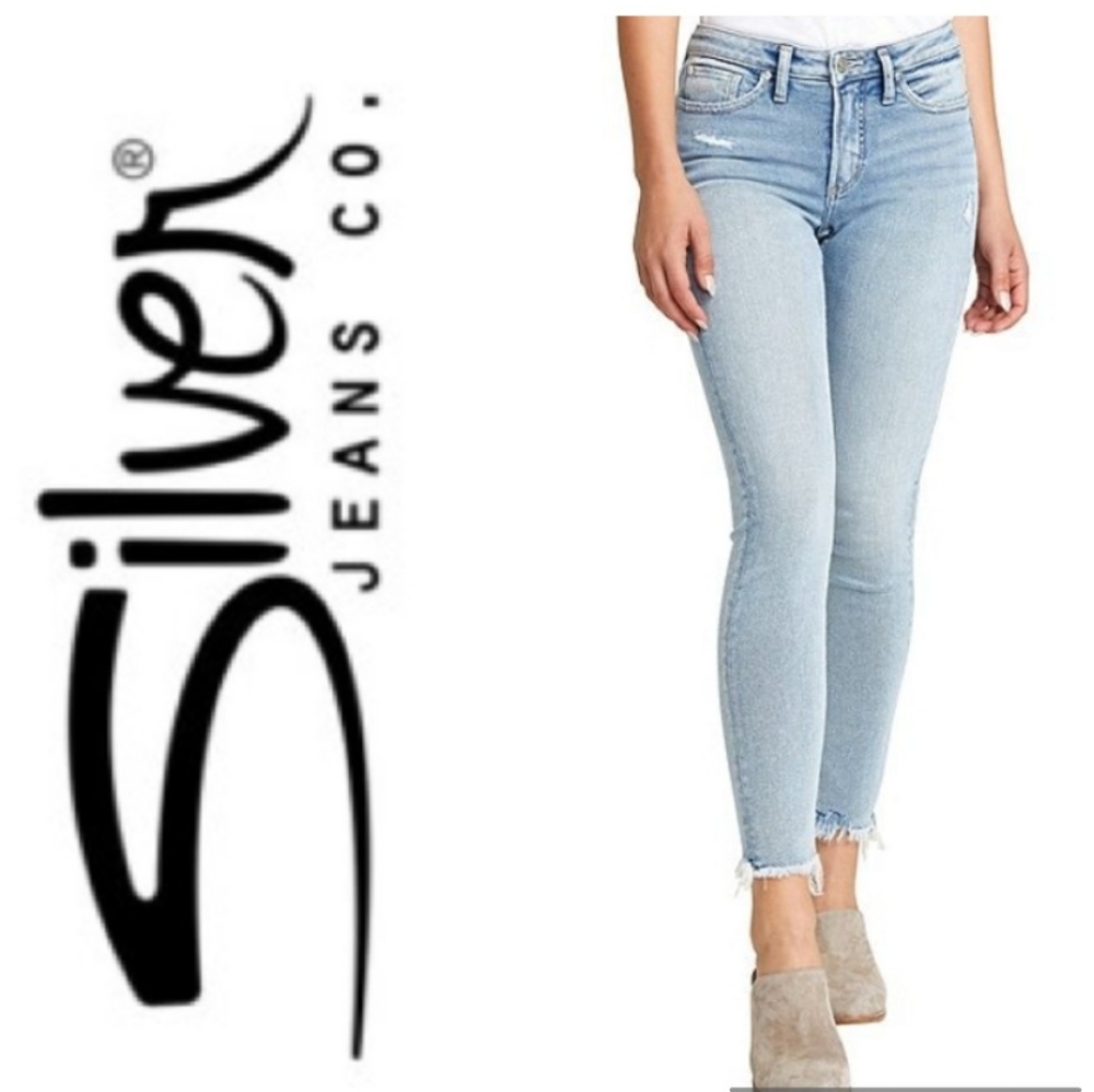 Silver Izzy slim crop Size 29